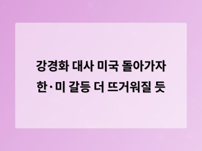강경화 대사 미국 재방문 쿠팡 개인정보 유출로 인한 한·미 갈등 완화 시도