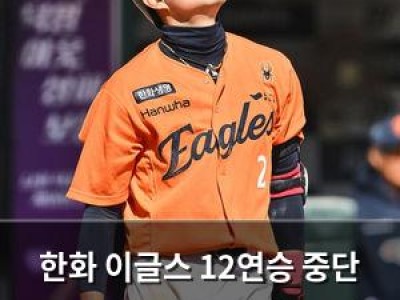 한화 이글스 12연승 중단 위기 심우준 부상으로 1군에서 빠짐